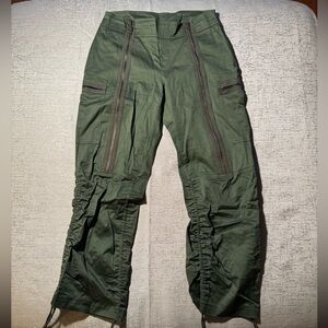 Army Green Cargo Pants with Zippers